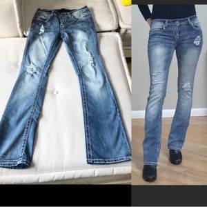 Twentyone Black Slim Boot Distressed Jeans